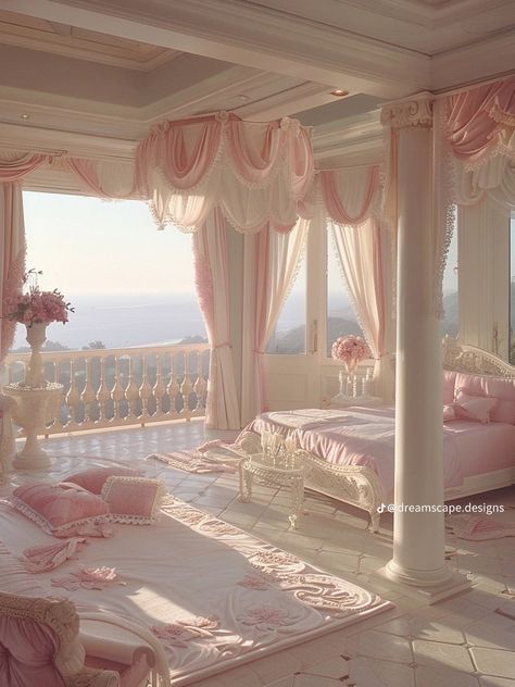 Princess Room Royal, Royal Bedroom Princesses, Pink Coquette Room, Pretty Bedrooms, Zimmer Diy, Dream Bedroom Inspiration, Chic Room, Coquette Room, Dream Life House