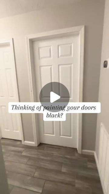 Updating Doors Interior, Painting Doors Interior, Paint Doors Interior, How To Paint Interior Doors, Paint Doors Black, Black Trim Interior, Painting Interior Doors Black, Update Doors, Hallway Paint Colors