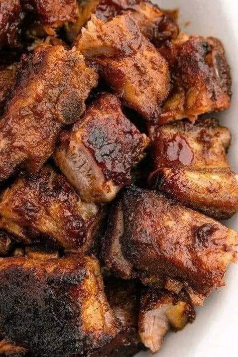 Crockpot Recipes And Tips | Smoky BBQ Rib Tips | Facebook Rib Tips Recipe Crockpot, Pork Rib Tips Recipe, Rib Tips Recipe, Pork Rib Tips, Rib Tips, Chef Gordon, Chef Gordon Ramsay, Baked Ribs, Crowd Pleasing Recipes