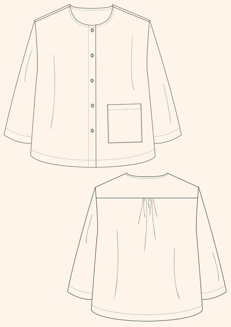 Frida Shirt Sewing Pattern | Simple & Elegant Design for All Levels – de Linum Shirt Sewing, Construction Techniques, Printable Sewing Patterns, Simple Wardrobe, Shirt Sewing Pattern, Learning Projects, Pattern Simple, Felt Projects, Online Tutorials