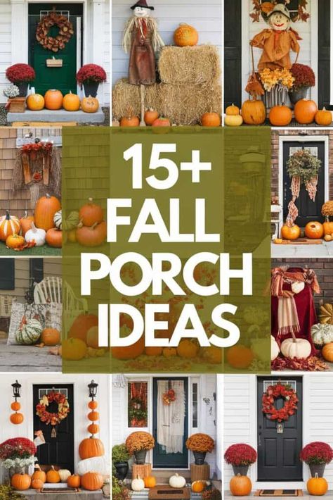 Fall Foliage Ideas to Embrace the Season’s Cozy Splendor: Fall is the perfect time to showcase the beauty of fall foliage on your porch. Decorate with colorful leaves. pumpkins. and gourds to create a vibrant and festive display. Add comfortable seating and throw blankets for a cozy and inviting atmosphere. Enjoy the beauty of nature while relaxing on your porch design. https://ostrali.com/fall-porch/ Fall Small Porch Decor, Fall Porches Ideas Autumn, Fall Porch Ideas, Fall Porches, Cozy Porch, Outdoor Fall Decor Ideas, Outdoor Living Ideas, Pumpkins And Gourds, Diy Wooden Crate