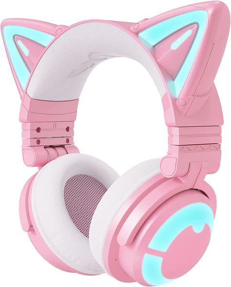 YOWU RGB Cat Ear Headphone 3G Wireless Bluetooth 5.0 Pink Headset, Cat Ear Headset, Ps4 Headset, Wireless Gaming Headset, Wired Headphones, Best Headphones, Headphone With Mic, Gaming Headphones, Audio Headphones