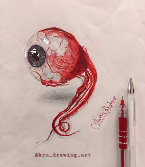 Severed Eyeball Drawing, Eyeball Drawing Reference, Eyeball Art Trippy, Eyeball Drawing Realistic, How To Draw An Eyeball, Eye Ball Drawings, Eye Socket Drawing, Eye Balls Drawing, Organs Art Aesthetic