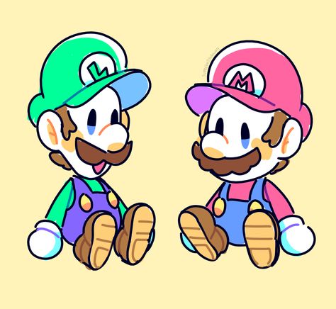 Cute Mario Drawing, Mario X Luigi, Mario And Luigi Fanart, Luigi Fanart, Mario Drawing, Mario Comics, Mario Movie, Mario Y Luigi, Mario Fan Art