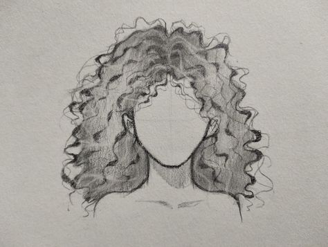 How to Draw Curly Hair Hair Drawing Beginner, Curly Hair In A Ponytail Drawing, How To Draw Fluffy Curly Hair, How To Draw Curls Curly Hair, Curl Sketch, How To Draw Curly Hair Step By Step, Curly Hair Drawing Tutorial, Curly Hair Girl Drawing, How To Draw Curly Hair