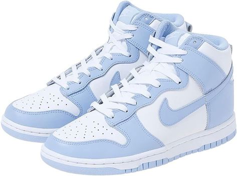 Blue Shoes Women, Quinceanera Shoes, Nike Shoes Blue, Nike Shoes Women Fashion, Light Blue Shoes, Girls Basketball Shoes, Shoes For School, White Nike Shoes, Preppy Shoes