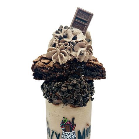 The Fudgin’ Best - Crazy Masons - The Crazy Mason Milkshake Bar Crazy Mason Milkshake, Crazy Shakes, Chocolate Jar, Whipped Icing, Milkshake Bar, Raspberry Ice Cream, Crazy Cookies, Peanut Butter Sauce, Brownie Toppings