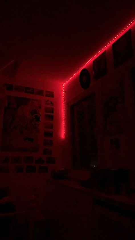 Dark Room Snap, Red Led Lights Bedroom Aesthetic, Red Lights Bedroom, Dark Room Aesthetic, Led Lights Bedroom Aesthetic, Dark Bedroom Aesthetic, Led Lights Bedroom, Ghost Theme, Led Lighting Bedroom