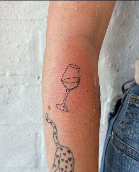 Aperol Spritz Tattoo, Wine Glass Tattoos, Wine Glass Tattoo, Wine Tattoo, Sticker Sleeve, Tattoo Baby, Glass Tattoo, Glasses Tattoo, Tattoos Inspo