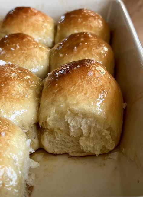 Salted Honey Butter Sourdough Parker House Rolls — Well Made by Kiley Salted Honey Parker House Rolls, Discard Rolls, Sourdough Discard Rolls, Salted Honey Butter, Sourdough Dinner Rolls, Discard Recipe, Parker House Rolls, Butter Roll, Sourdough Starter Discard Recipe