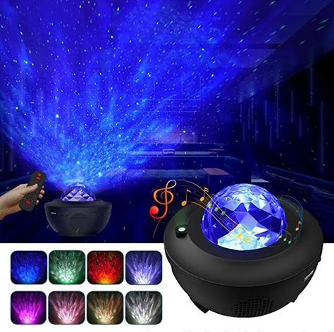 Wave Projector, Theater Room Decor, Laser Lights Projector, Best Night Light, Led Azul, Starry Night Light, Music Speaker, Galaxy Projector, Star Night Light