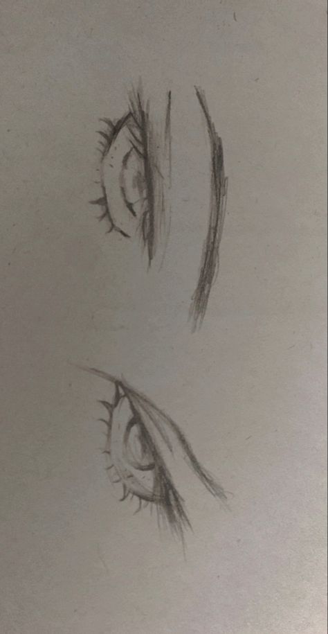 Dilated Pupils Drawing, Eyes Drawing Looking Up, Drownings Easy Anime, Cold Eyes Drawing, Doe Eyes Drawings, Eyes Looking Down Drawing, Sleepy Eyes Drawing, Eye Sketches, Easy Eye Drawing