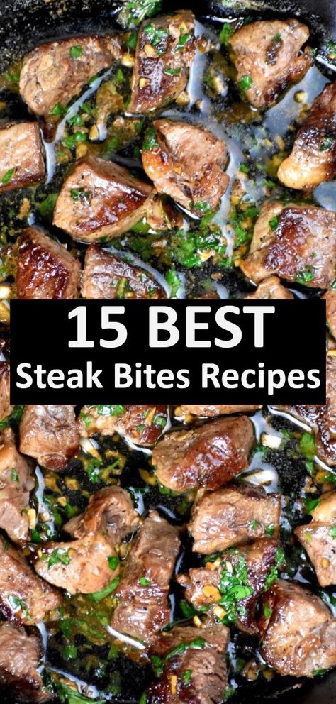 Steak Bite Recipes For Dinner, Beef Bites Recipes Easy, Filet Recipes Steak, Steak Bites Recipes Dinners, Pan Seared Steak Bites, Filet Mignon Tips Recipes, Gnocchi And Steak Bites, Steak Bites Recipes In Oven, Beef Tip Appetizer Steak Bites