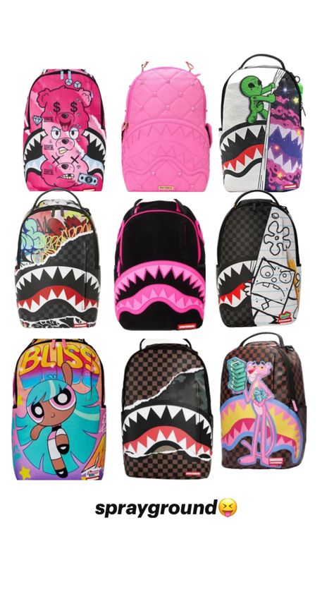 You pick what you like Pretty Backpacks, Cute Backpacks For School, Easy Graffiti, Easy Graffiti Drawings, Spray Ground, Stylish School Bags, Baby Clothes Patterns Sewing, My Style Bags, Cute Nike Outfits