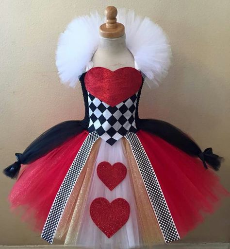 Nice Queen Of Hearts Tutu, Cinderella Tutu Dress, Queen Of Hearts Halloween Costume, Cinderella Tutu, Tea Party Outfit, Queen Of Hearts Halloween, Heart Costume, Queen Of Hearts Costume, Alice In Wonderland Costume