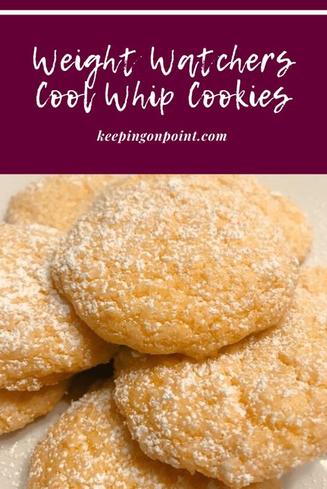 Cool Whip Cookies – Weight Watchers Weight Watcher Cookies, Cool Whip Cookies, Weight Watchers Meal Plans, Weight Watchers Snacks, Weight Watchers Recipes Desserts, Ww Desserts, Points Recipes, Weight Watchers Desserts, Low Calorie Desserts