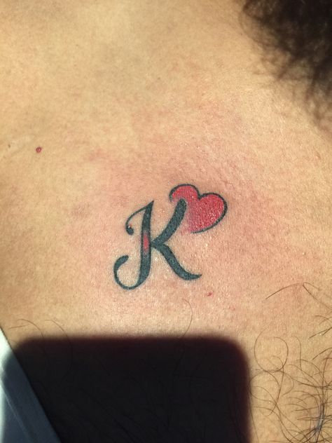 K font tattoo K With Heart Tattoo, K Font Tattoo, K Tatoos Design, K Heart Tattoo, K Initial Tattoo, K Tattoos, K Font, Mahakal Tattoo, Letter K Tattoo