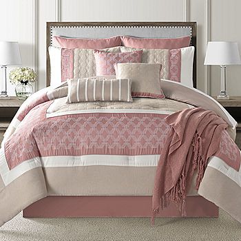 Eden & Oak Cleo 10-pc. Embroidered Comforter Set, Color: Clay - JCPenney Fine Embroidery, Bedroom Decor Cozy, Bed Skirt, Euro Sham, Perfect Marriage, Room Makeover Bedroom, King Comforter, Comforter Set, Bedroom Bed