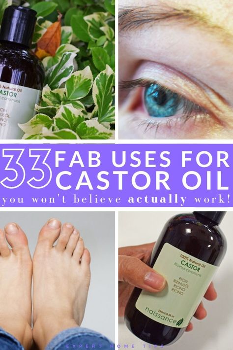 33 Fantastic Uses For Castor Oil (The Miracle Product You NEED To Try) - Expert Home Tips Uses For Castor Oil, Castor Oil Benefits Skin, Castor Oil Pack Benefits, Castor Oil Uses, Castor Oil For Skin, Caster Oil, Castor Oil Benefits, Castor Oil Packs, Essential Oils Health