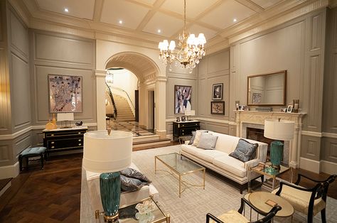 Set Decor / TV Decor Features: SUCCESSION Luxury Nyc Penthouses, Roy Family, Succession Hbo, Monochrome Color Palette, Apartment Tour, Family Estate, Set Decor, Cottage Interiors, Tv Decor