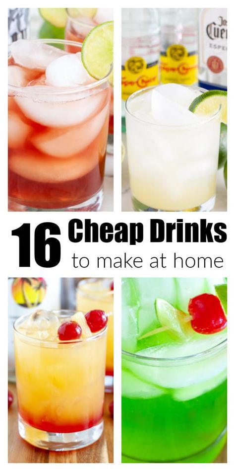 Cheap Alcoholic Drinks, Cheap Mixed Drinks, Mixed Drinks Alcohol Recipes, Sweet Alcoholic Drinks, Summer Mixed Drinks, Drinks To Make At Home, Drinks Alcohol Recipes Easy, Easy Party Drinks, Fruity Mixed Drinks