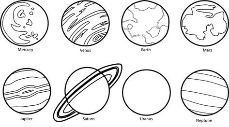 Planets Clipart Black & White - Clipart Creationz Solar System Clipart, Solar System Images, Planet Coloring Pages, Mercury Planet, Planets Images, Planet Drawing, Black And White Google, Space Coloring Pages, Space Drawings