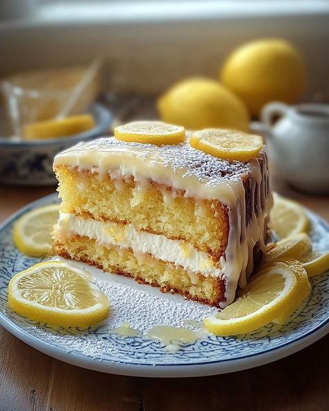 🍋 Lemon Drizzle Cake 🍰 A classic, zesty, and moist lemon cake topped with a tangy lemon drizzle. Perfect for afternoon tea or a light dessert! 🥄 Ingredients • 1 cup (2 sticks) unsalted butter, softened • 1 cup granulated sugar • 4 eggs • 2 cups self-rising flour • Zest of 1 lemon • Juice of 1½ lemons • ⅓ cup granulated sugar (for drizzle) 🔥 Method 1. Preheat the Oven: - Preheat your oven to 350°F (180°C). - Line an 8x4 inch loaf tin with parchment paper. 2. Cream Butter and S... Iced Lemon Loaf, Lemon Butter Cake, Ogura Cake, Moist Lemon Cake, Light Dessert, Spring Baking, Lemon Drizzle Cake, Drizzle Cake, Lemon Drizzle