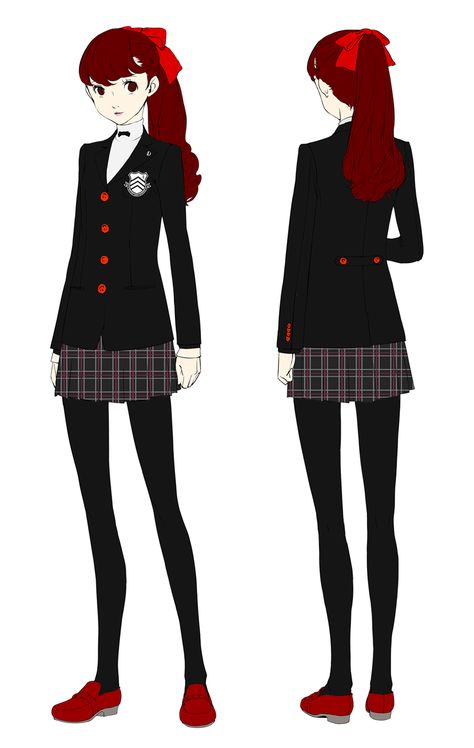 Persona 5 Uniform, Persona 5 Character Sheet, Persona 5 Characters Design, Persona 5 Outfits, P5 Sumire, Sumire Persona 5, Persona 5 Oc, Persona Characters, Shigenori Soejima