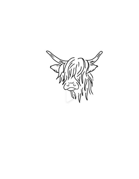 Fuzzy Cow Tattoo, Simple Highland Cow Tattoo, Mini Highland Cow Tattoo, Highland Cow Outline Tattoo, Fluffy Cow Tattoo, Highland Cow Tattoo Simple, Cow Outline Tattoo, Agriculture Tattoo, Highland Cow Drawing