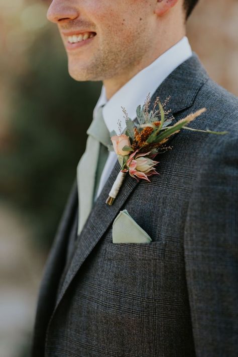 Charcoal Suit Green Tie Wedding, Green Tie Wedding, Grey And Sage Wedding Suit, Sage Tie Black Suit, Suit With Green Shirt, Groomsmen Attire With Sage Green, Black Suit Sage Green Tie Wedding, Black Tux With Sage Green, Grey Suit With Green Tie