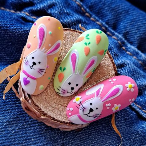 30 Cute Easter Nails to Inspire You Diy Easter Nails, Easter Nails Design Spring, Easter Nail Art Designs, April Nails, New Nail Art Design, Pastel Nails Designs, Easter Nail, Easter Nail Designs, Bunny Nails