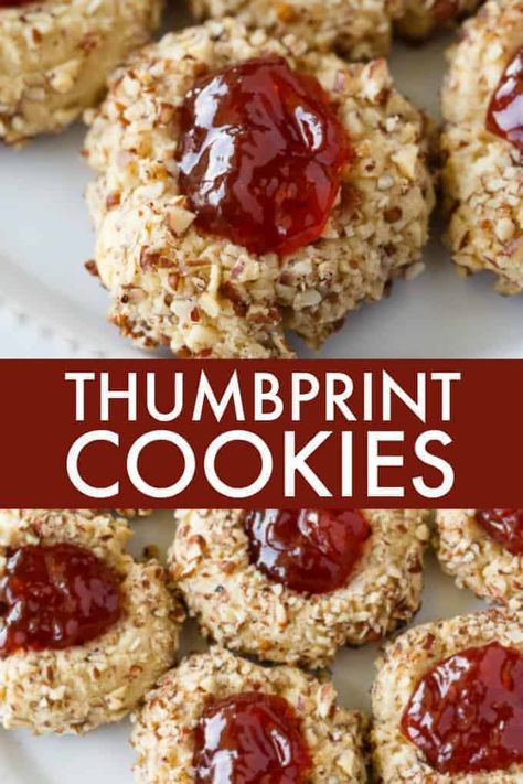 Thumbprint Cookies Christmas, Thumbprint Cookies With Icing, Best Thumbprint Cookies, Cookies Thumbprint, Thumbprint Cookies Easy, Jam Thumbprint Cookies, Jelly Cookies, Pot Recipes Healthy, Thumbprint Cookies Recipe