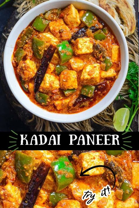 Spicy and flavorful gravy! Kadai Paneer Recipe, Paneer Gravy Recipe, Kadai Paneer, Vegetarian Curry Recipes, Continental Recipes, Indian Curry Recipes, Paneer Masala, Vegetarian Gravy, Spicy Gravy