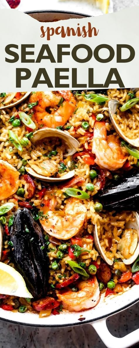 Pialla Recipes, Smoked Sausage And Veggies, Best Paella Recipe, Spanish Seafood Paella, Seafood Paella Recipe, Mediterranean Seafood, Spanish Paella Recipe, Easy Paella, Sausage And Veggies