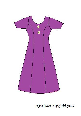 AMINA CREATIONS: HOW TO STITCH A PRINCESS CUT KAMEEZ Princes Cut, Princess Cut Blouse, Cotton Night Dress, Simple Dress Pattern, How To Stitch, Designer Kurti Patterns, Salwar Designs, Long Kurti Designs, Kurta Dress