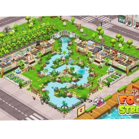 Food Street Game, Game Design Ideas, Street Game, Food Street, Hay Day, Street Design, Restaurant Design, Game Design, Beautiful Design