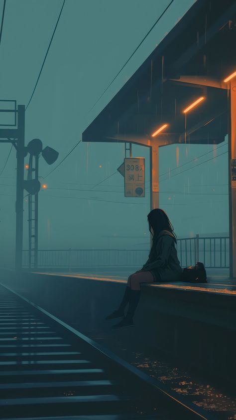 #wallpaper #girlpower #fashion #tiktok #aesthetic #train #vibes (Need a soundtrack for your chill sessions? 🤔🎧 Find the coolest lo-fi beats on our channel and Spotify! #LoFiMusic #ChillVibes Aesthetic Train Wallpaper, Train Aesthetic Wallpaper, 3 Am Aesthetic, Aesthetic Wallpaper Rain, Longing Aesthetic, Rain Wallpaper Aesthetic, Train Digital Art, Zainab Core, Lo-fi Wallpaper