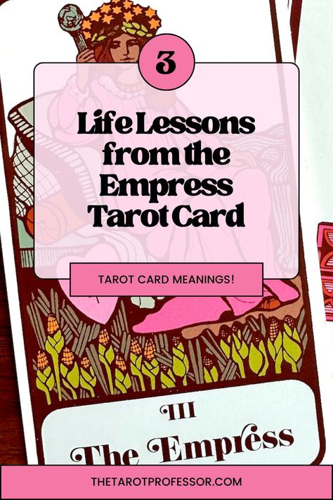 How do you interpret the Empress tarot card? What does the Empress mean in a tarot reading? Here are 3 life lessons from this Major Arcana tarot card learned after a deep dive into this tarot card's meaning. #learntarot #tarotwisdom #majorarcana The Empress Tarot Meaning, Major Arcana Meanings, The Empress Tarot, Major Arcana Tarot, Spiritual Angels, Empress Tarot Card, Empress Tarot, Arcana Tarot, Favorite Questions