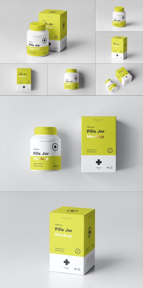 Pills Jar Mock-up Medicine Bottle Design, Pill Box Design, Pill Bottle Design, Medicine Packaging Design, Pill Packaging Design, Medicine Box Packaging, Mockup Packaging Box, Medicine Box Design, Medicine Package