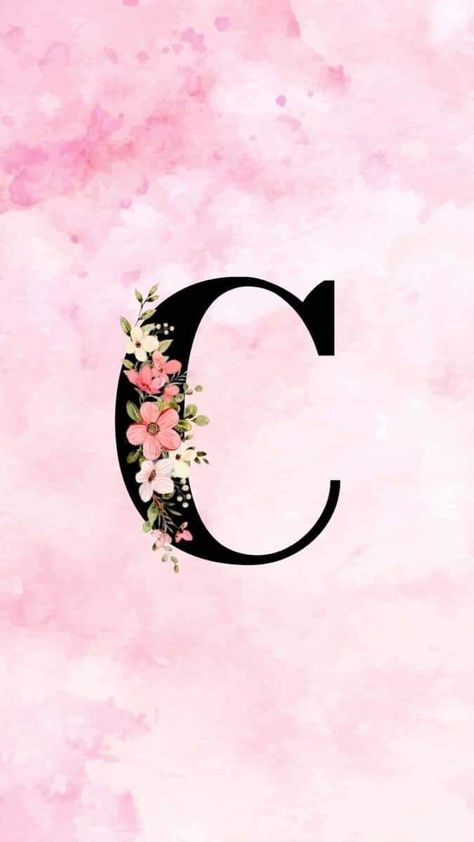 C Wallpaper Letter Aesthetic, Lily Pulitzer Wallpaper, Monogram Wallpaper, The Letter C, Aesthetic Letters, Black And White Art Drawing, Alphabet Wallpaper, Love Animation Wallpaper, Simple Iphone Wallpaper