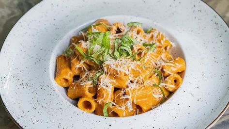 Carbone’s Spicy Rigatoni Rigatoni Recipes, Calabrian Chili, Rigatoni Pasta, Parmigiano Reggiano, Rigatoni, Tomato Paste, Copycat Recipes, Dinner Recipes, Pasta