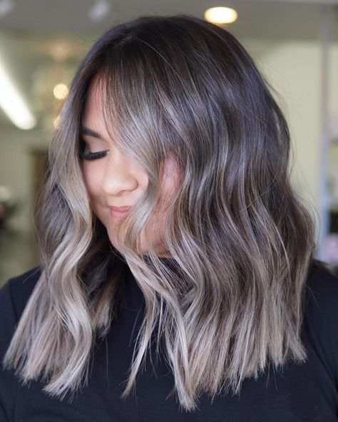 Seamless Ash Brown Balayage Hair Cool Brown Balayage Ash Blonde, Medium Ash Brown Hair Balayage, Balayage Hair Ash Brown, Short Ash Brown Hair, Ashbrown Haircolor, Ash Brown Balayage Hair, Ashy Brunette Balayage, Natural Ash Brown Hair, Ashy Brown Hair Balayage