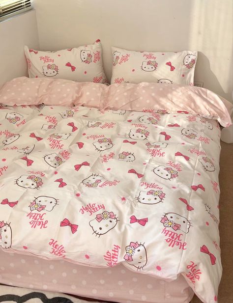 Cama Da Hello Kitty, Hello Kitty Room Decor, Hello Kitty Bedroom, Hello Kitty Bed, Images Hello Kitty, Hello Kitty Rooms, Girly Room, Room Deco, Cute Bedroom Decor