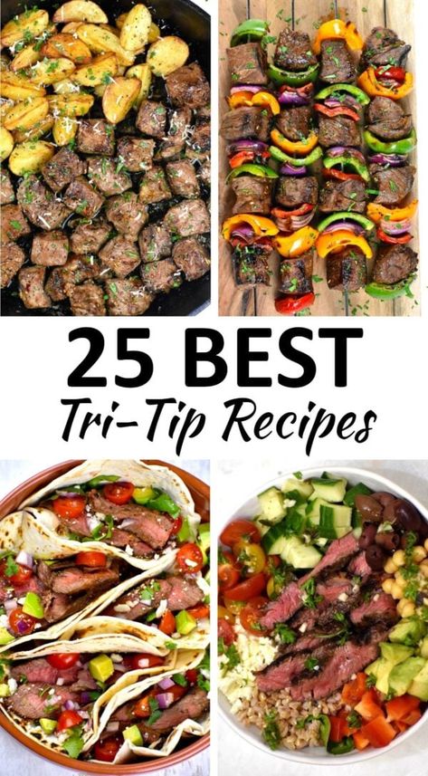 tri-tip recipes pin Best Tri Tip Recipe Grill, Recipes Using Tri Tip Steak, Beef Tri Tip Steak Recipes, Tritip Meals Ideas, Recipes With Tri Tip, Best Way To Cook Tri Tip, Tri Trip Recipe, Tritip Dinner Ideas, What To Make With Tri Tip