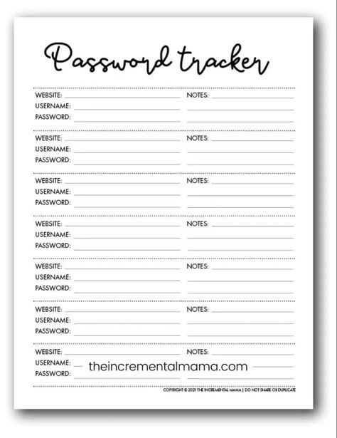 Password Template, Organizations Ideas, Printable Password Log, Best Free Resume Templates, Printable Password Tracker, Password Printable, Password Organizer, Free Printables Organization, Tech Organization