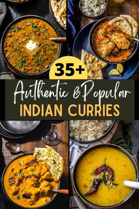 Learn all you need to know about Indian curries and get some easy and authentic recipes that'll get you cooking in no time. Essen, Delicious Indian Recipes, Indian Veg Curries, Best Indian Curry Recipe, Curry Easy Recipe, Indian Curry Rice, Simple Indian Meals, Traditional Curry Recipes, India Recipes Indian Dishes