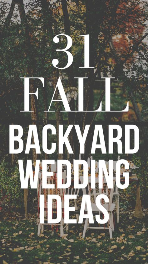 Fall Backyard Wedding Ideas, Minimalist Fall Wedding, Fall Wedding Reception Decorations, Fall Backyard Wedding, Wedding Decorations Ideas, Backyard Wedding Ideas, Backyard Wedding Decorations, Fall Backyard, Fall Garden Wedding