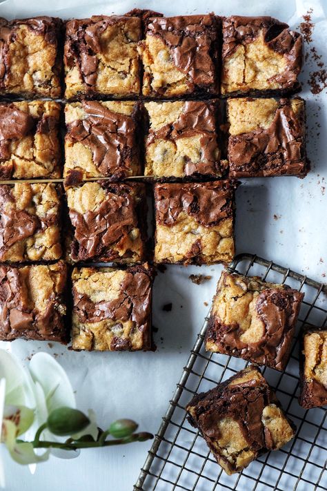 Brookies (Chocolate Chip Cookie   Brownie Bars) – SIMPLY BEAUTIFUL EATING Dessert Breton, Brookies Recipe, Chocolate Chip Cookie Brownies, Cookie Brownie, Brownie Bars, Chocolate Chip Brownies, Cookie Brownie Recipe, Cookie Brownie Bars, Best Brownies