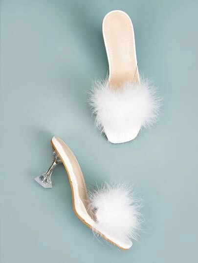 New Arrivals at SHEIN | Shop Women’s Dresses, Tops & Shoes ; Accessories | SHEIN Graduation Heels, Feather Slippers, Fluffy Heels, Feather Shoes, Bridal Slippers, Feather Heels, Bride Slippers, Heels Prom, Wedding Slippers