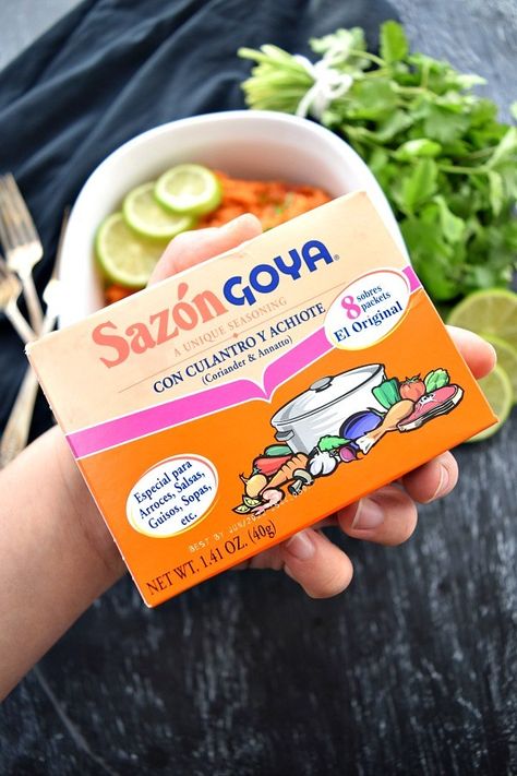 Sazon Goya Seasoning Packets Mexican Rice Seasoning, Fiesta Rice Recipe, Goya Sazon Recipe, Best Spanish Rice Recipe, Sazon Goya, Goya Recipe, Mexican Candies, Authentic Mexican Rice, Sazon Seasoning